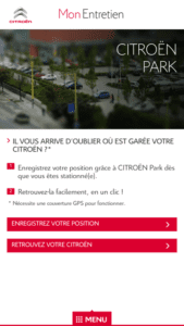 Retrouvez votre voiture grâce à l'application mon entretien Citroen