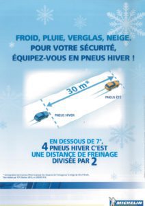 Promotion pneu hiver même en Michelin