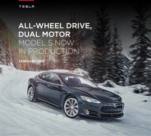 La Tesla Model S arrive en production : 4 Roues motrices avec 2 moteurs électriques