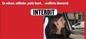 Oreillette bluetooth interdite au volant