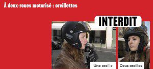 Oreillettes interdites en deux roues motorisé