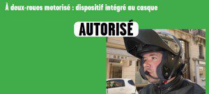 Dispositif audio intégré au casque autorisé en deux roues