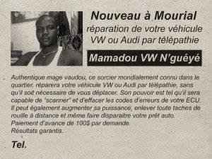 Un Télépathe Mamadou répare ta Volkswagen