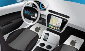 L'ergonomie de la voiture d'Apple et sa Icar et ses services connectés.