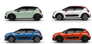 Un grand choix de couleurs pour la nouvelle Citroen C3