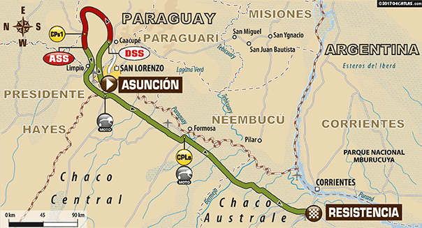 Parcours de la première étape du Dakar 2017