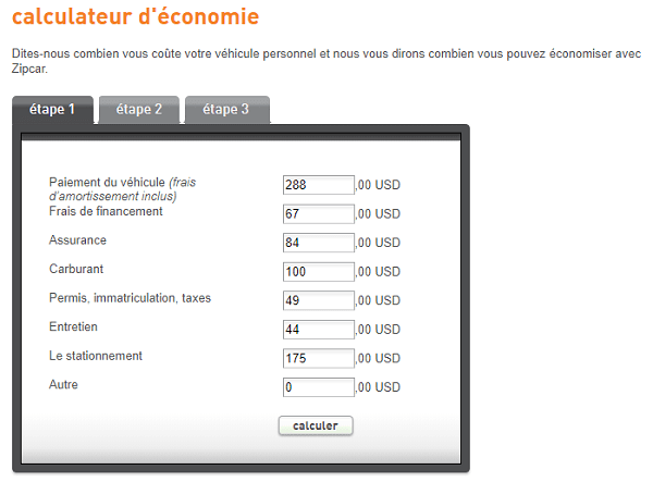 calculateur d'économies zipcar