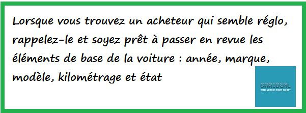 Sélectionnez votre acheteur avant de le rappeler