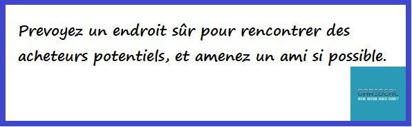 Prévoir un RDV pour effectuer l'essai du véhicule