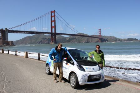 Electric Odyssey Citroen C-Zero à Los Angeles étape du tour du monde en voiture électrique