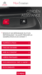 Application Citroen Mon entretien