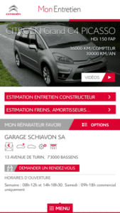 Application Citroen Mon entretien