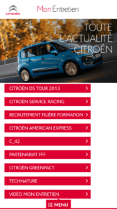 Application Citroen Mon entretien