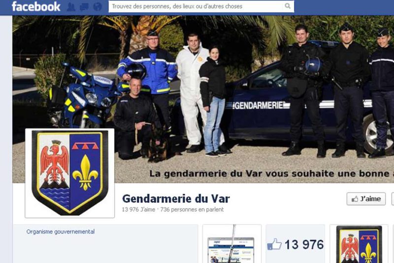 La gendarmerie du Var sur Facebook