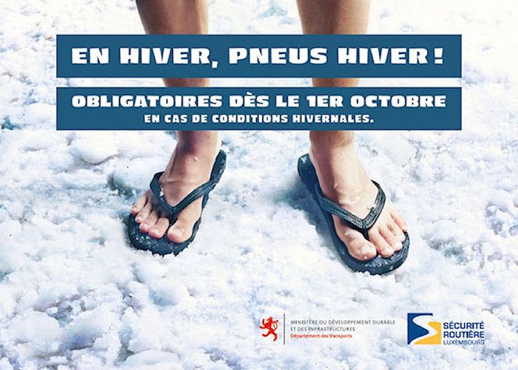 Pneu hiver obligatoire : la publicité de la sécurité routière luxembourgeoise